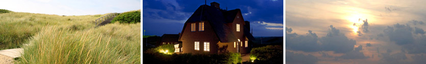 Strandweg / Haus Sander bei Nacht / Wolkenspiel